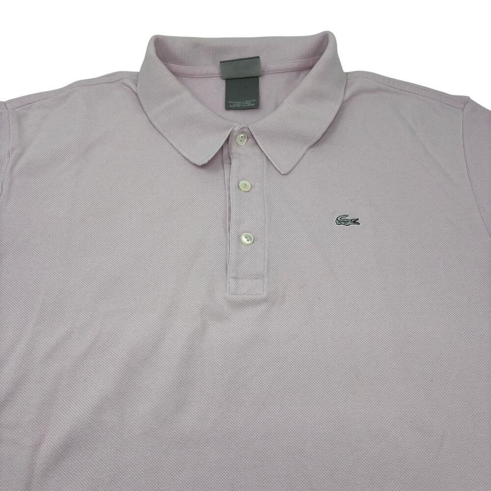 Lacoste Mens Sz7 (2XL) Solid Light‎ Pink Short Sleeve Polo Shirt